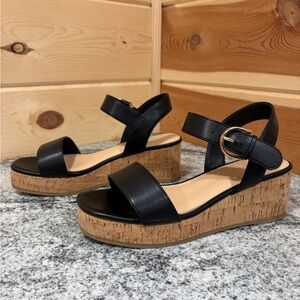 Xappeal Black Cork Platform Sandals